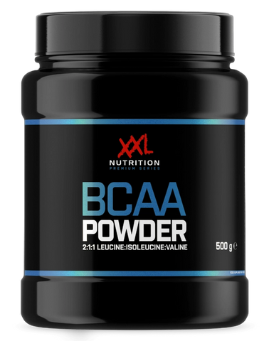 (Vegan) BCAA Powder by XXL Nutrition, featuring a 2:1:1 ratio of essential amino acids for optimal absorption.