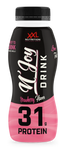Tasty N'Joy Protein Drink in Strawberry flavor, providing over 32 grams of protein per bottle.
