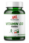 Chewable tablets of Vitamin D3 1000IU by XXL Nutrition, offering essential daily vitamin D.