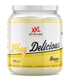 Rich and flavorful XXL Nutrition Whey Protein in Banana flavor, designed to enhance muscle recovery and growth.