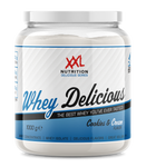 Delicious XXL Nutrition Whey Protein in Cookies and Cream flavor, ideal for muscle building and recovery.