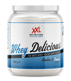 Delicious XXL Nutrition Whey Protein in Cookies and Cream flavor, ideal for muscle building and recovery.