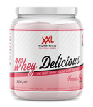 Refreshing XXL Nutrition Whey Protein in Forest Fruit flavor, packed with essential amino acids for optimal performance.