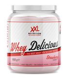 Tasty XXL Nutrition Whey Protein in Strawberry flavor, perfect for post-workout muscle repair and growth.