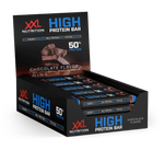 Delicious High Protein Bar 2.0 in Chocolate flavor, delivering 25 grams of protein with low sugar content.